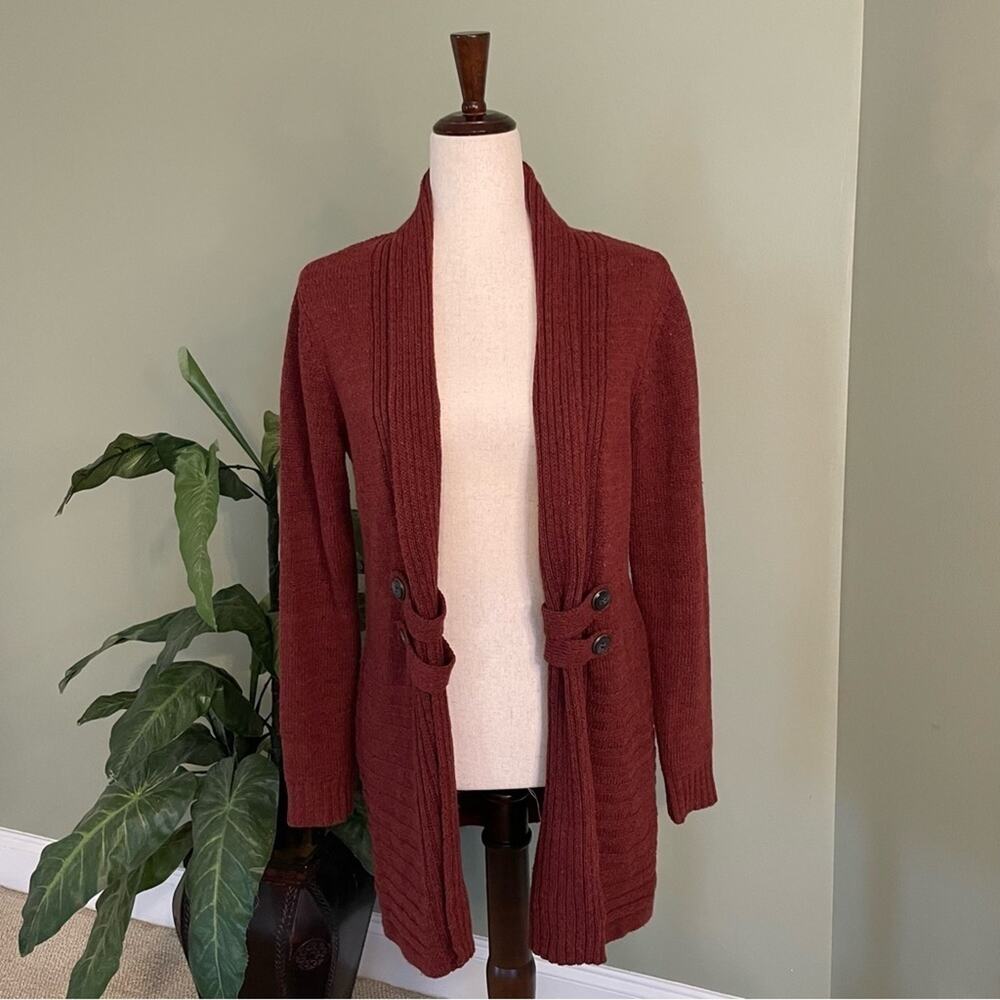 Fortune and Ivy Cardigan Open front Sweater Raiden Tab Women’s size Small Orange - Picture 10 of 10
